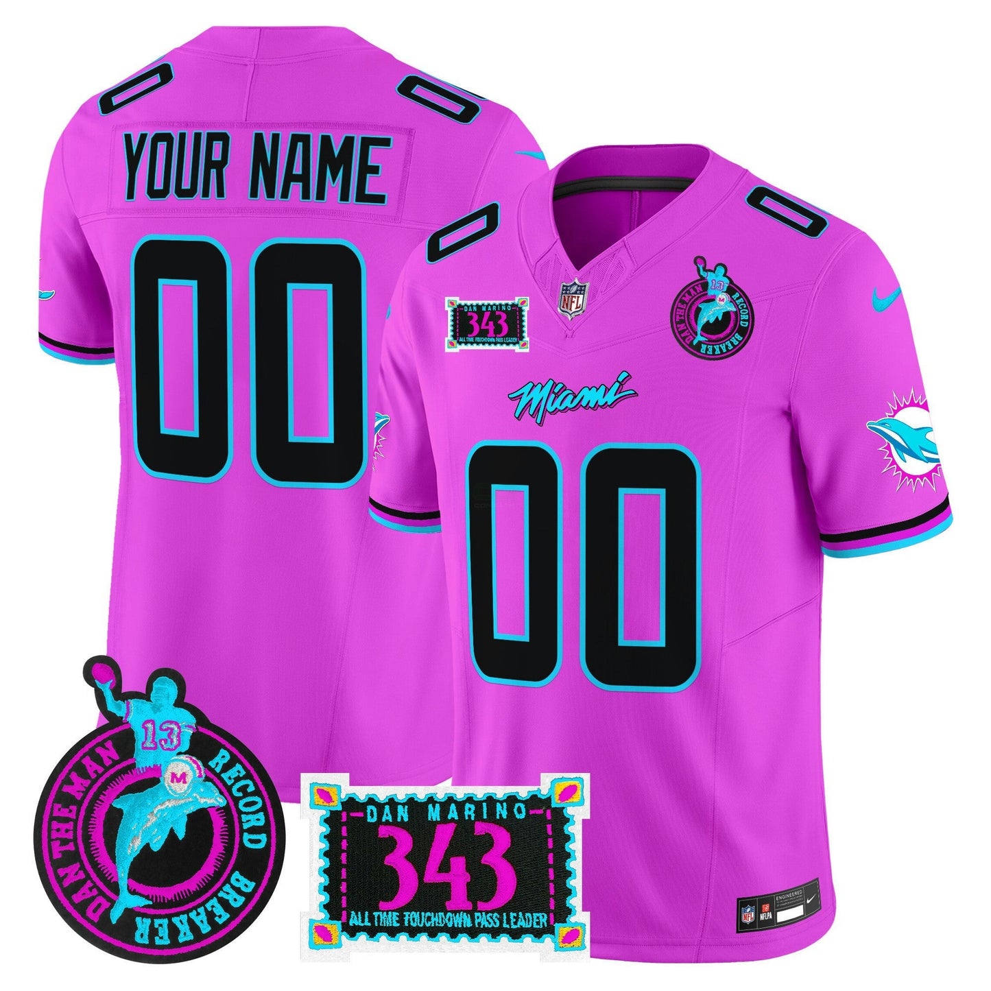 Camisa NFL “Dan the Man Record Breaker” Patch Vapor Limited Jersey