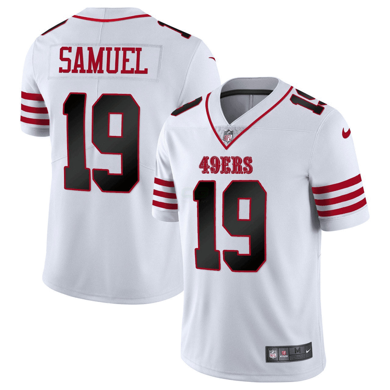 Camisa NFL Deebo Samuel San Francisco Branca Vermelha Trim Jersey - Deebo Samuel