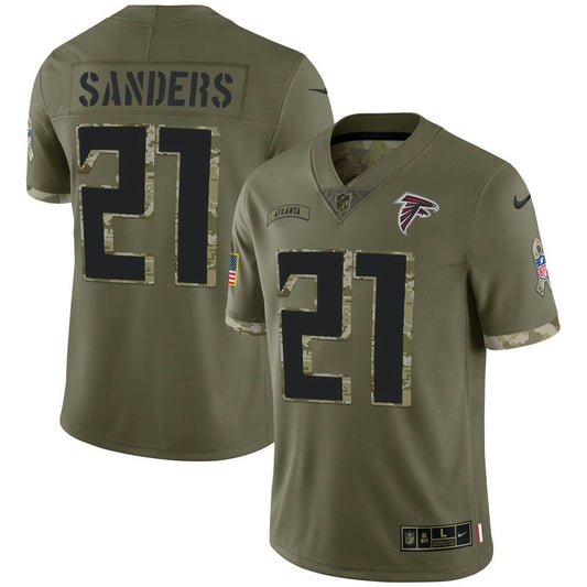 Camisa NFL Deion Sanders Atlanta 2022 Salute To Service Jersey - Olive Verde