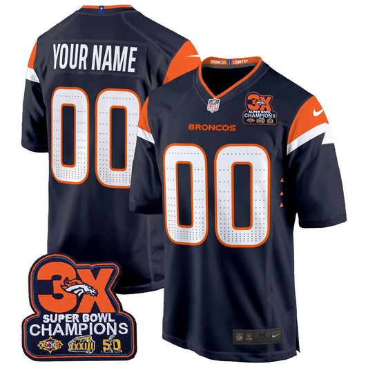 Camisa NFL Denver 3-Time Champions Patch Game Jersey – Al Stitched