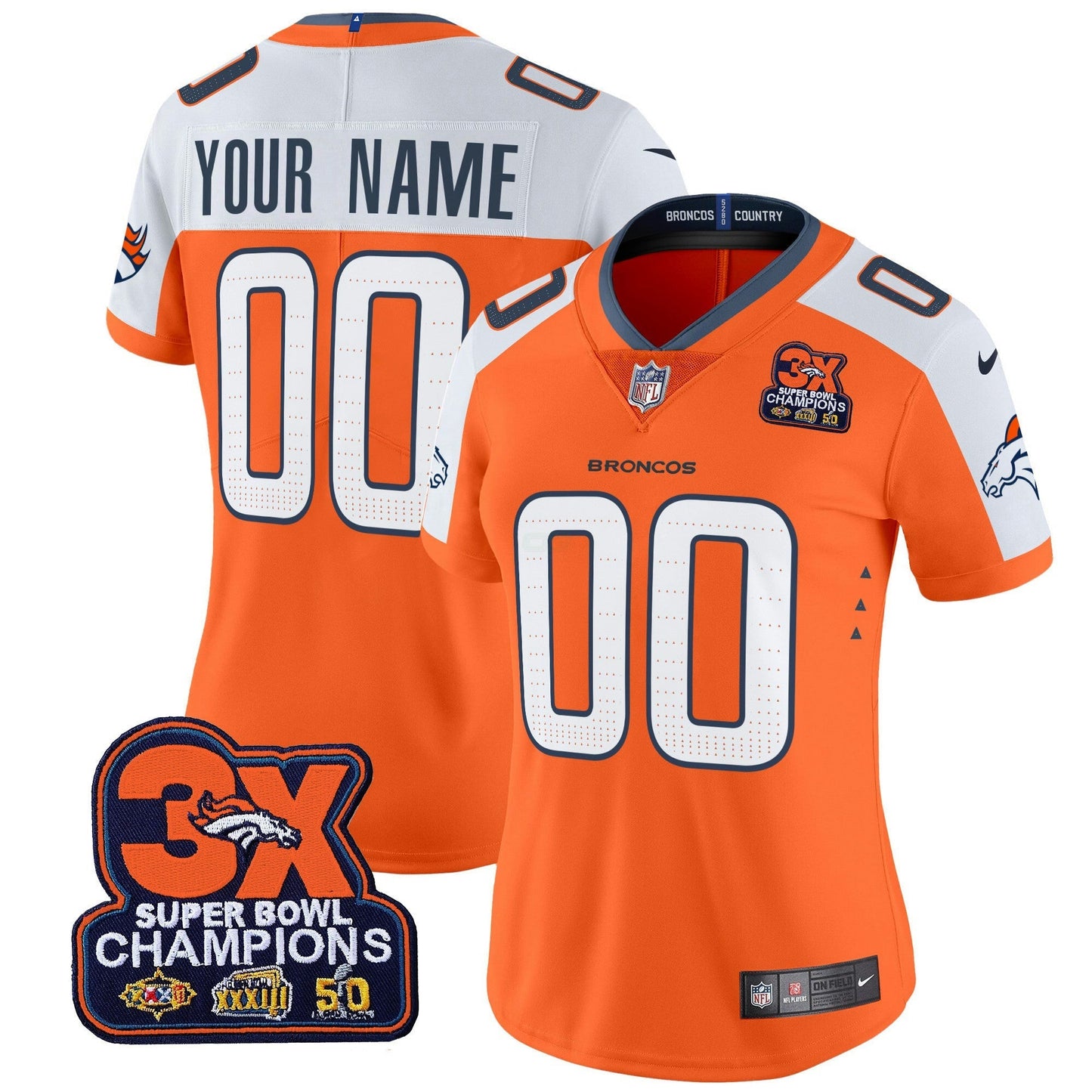 Camisa NFL Denver 3-Time Champions Patch Vapor Limited Jersey