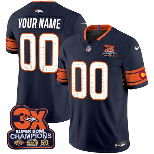 Camisa NFL Denver 3x Patch “Colorado Flag” Vapor Limited Jersey