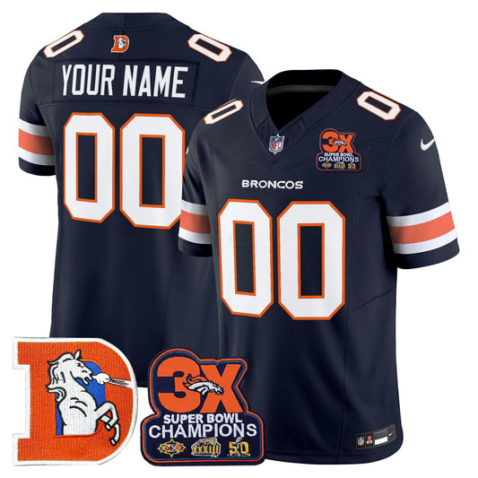 Camisa NFL Denver Throwback Vapor Limited Jersey – 3-Time Champions Patch