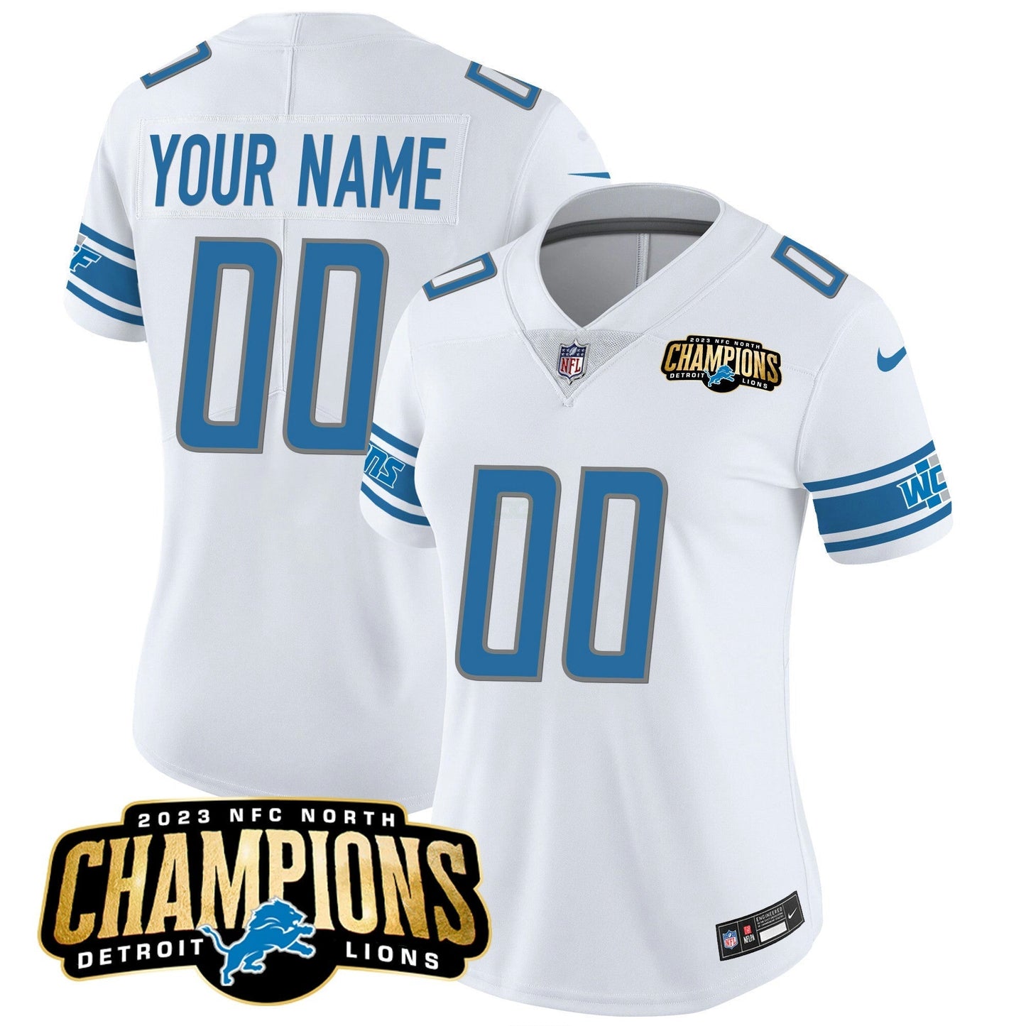 Camisa NFL Detroit 2023 NFC North Champions Patch Vapor Jersey