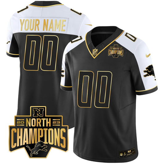 Camisa NFL Detroit 2023 NFC North Division Champions Patch Vapor Dourada Jersey