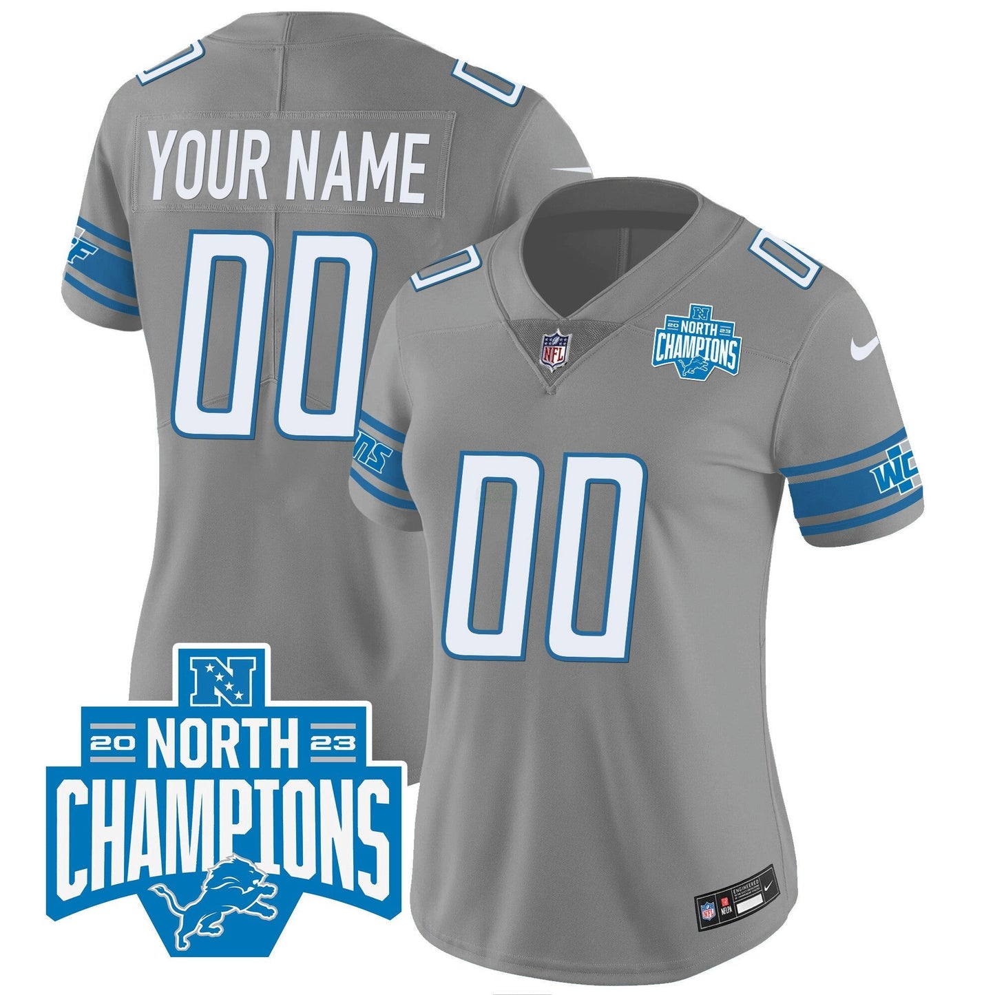 Camisa NFL Detroit 2023 NFC North Division Champions Patch Vapor Jersey