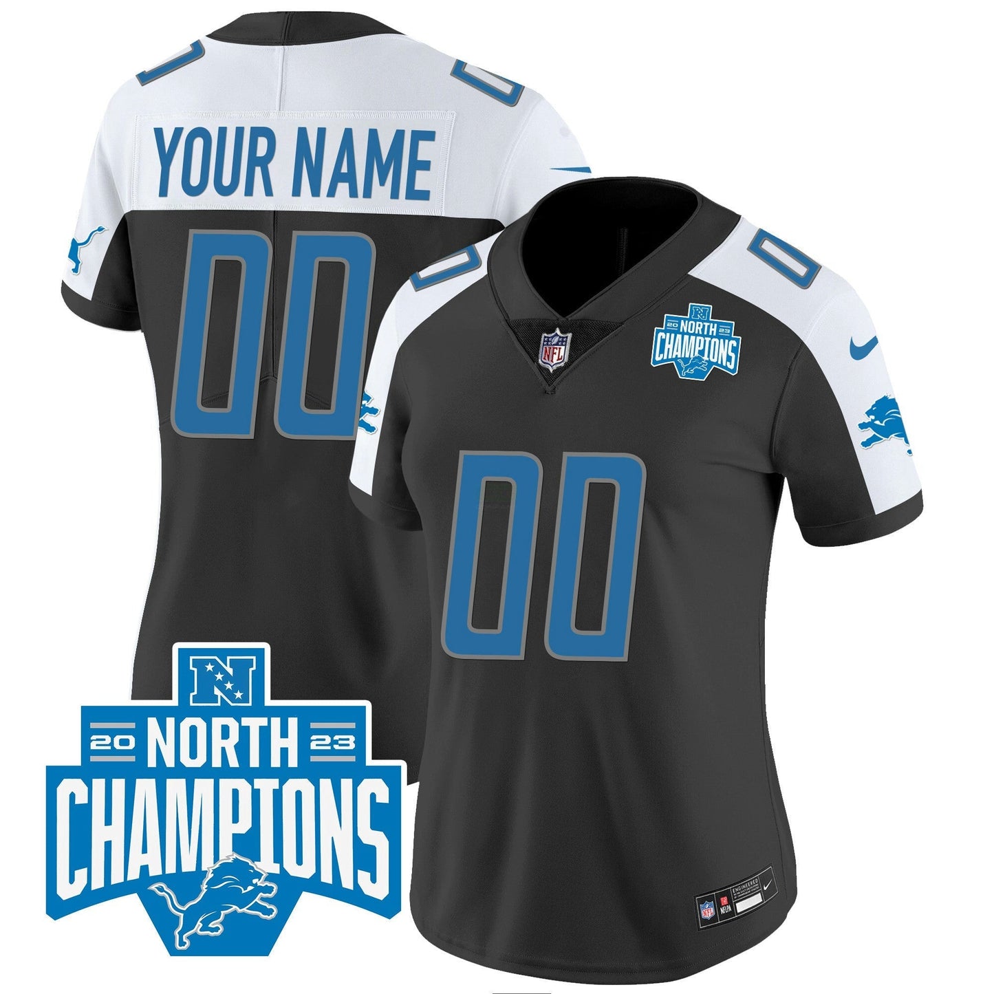 Camisa NFL Detroit 2023 NFC North Division Champions Patch Vapor Jersey