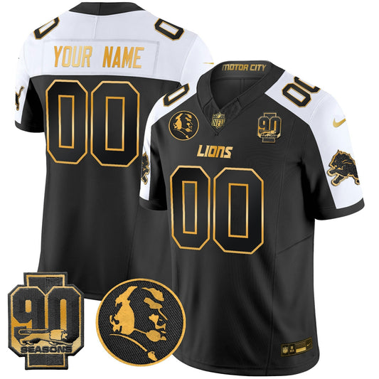 Camisa NFL Detroit 2024 90th & John Madden Patch Dourada Vapor Limited Jersey V2