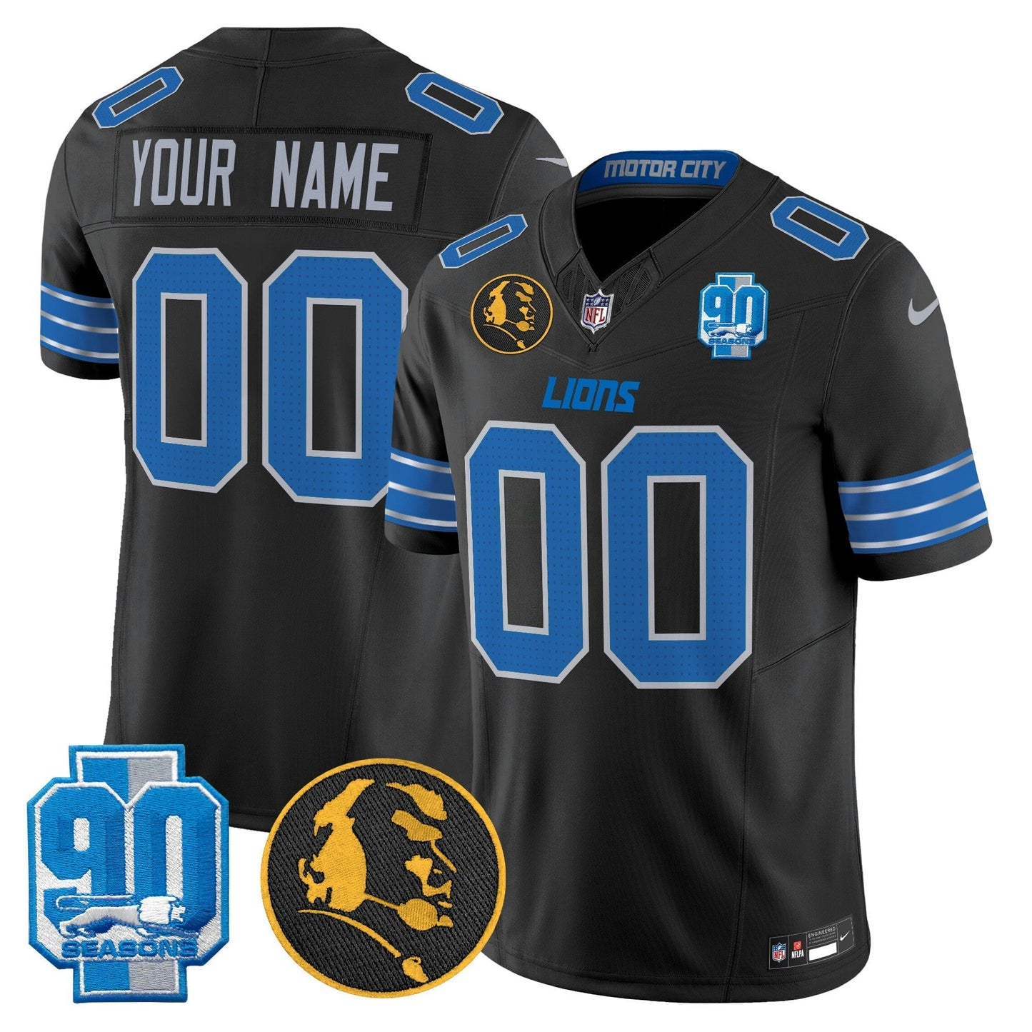 Camisa NFL Detroit 2024 90th & John Madden Patch Vapor Limited Jersey
