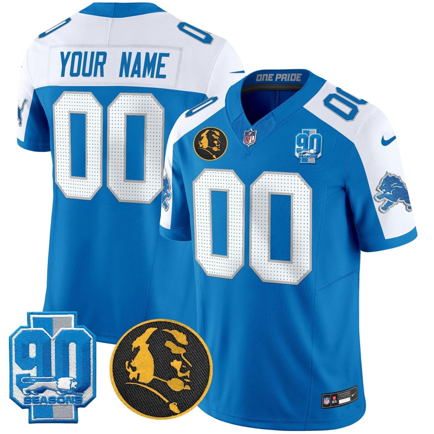Camisa NFL Detroit 2024 90th & John Madden Patch Vapor Limited Jersey V2
