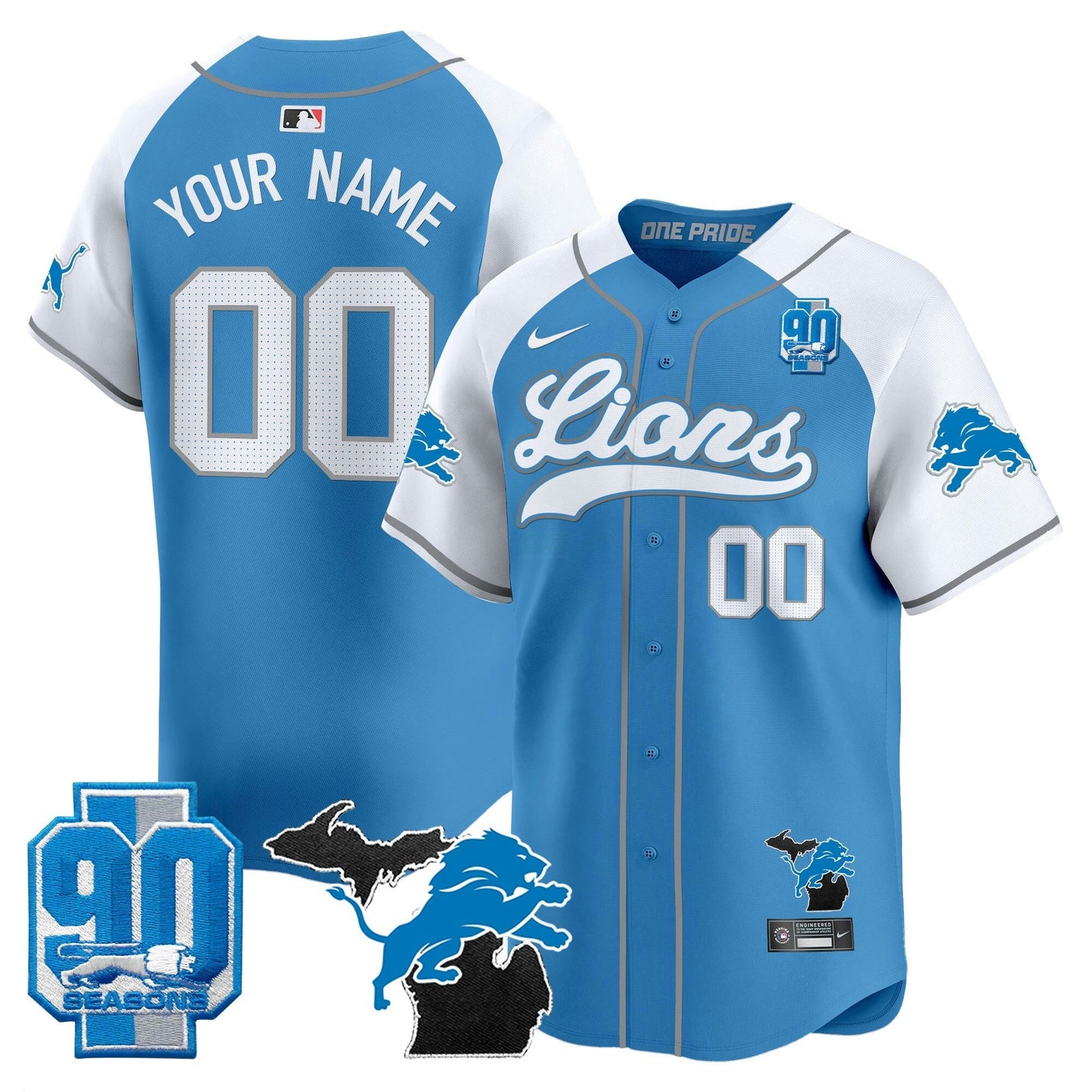 Camisa NFL Detroit 2024 Michigan & 90th Season Patch Jersey