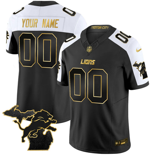 Camisa NFL Detroit 2024 Michigan Patch Dourada Vapor Jersey