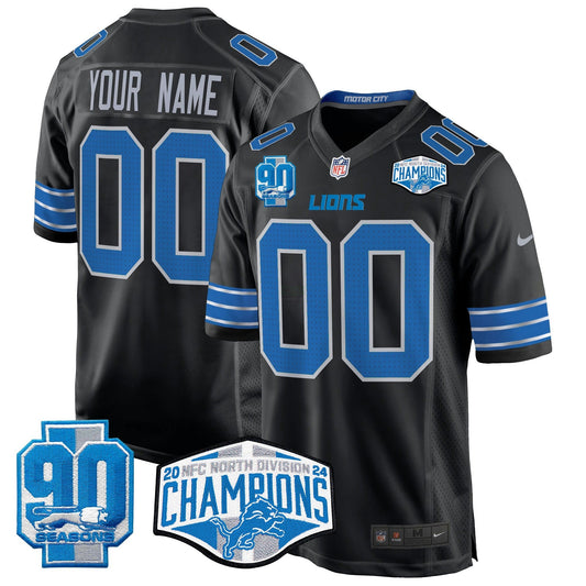 Camisa NFL Detroit 2024 NFC North Division Champions Patch Game Jersey