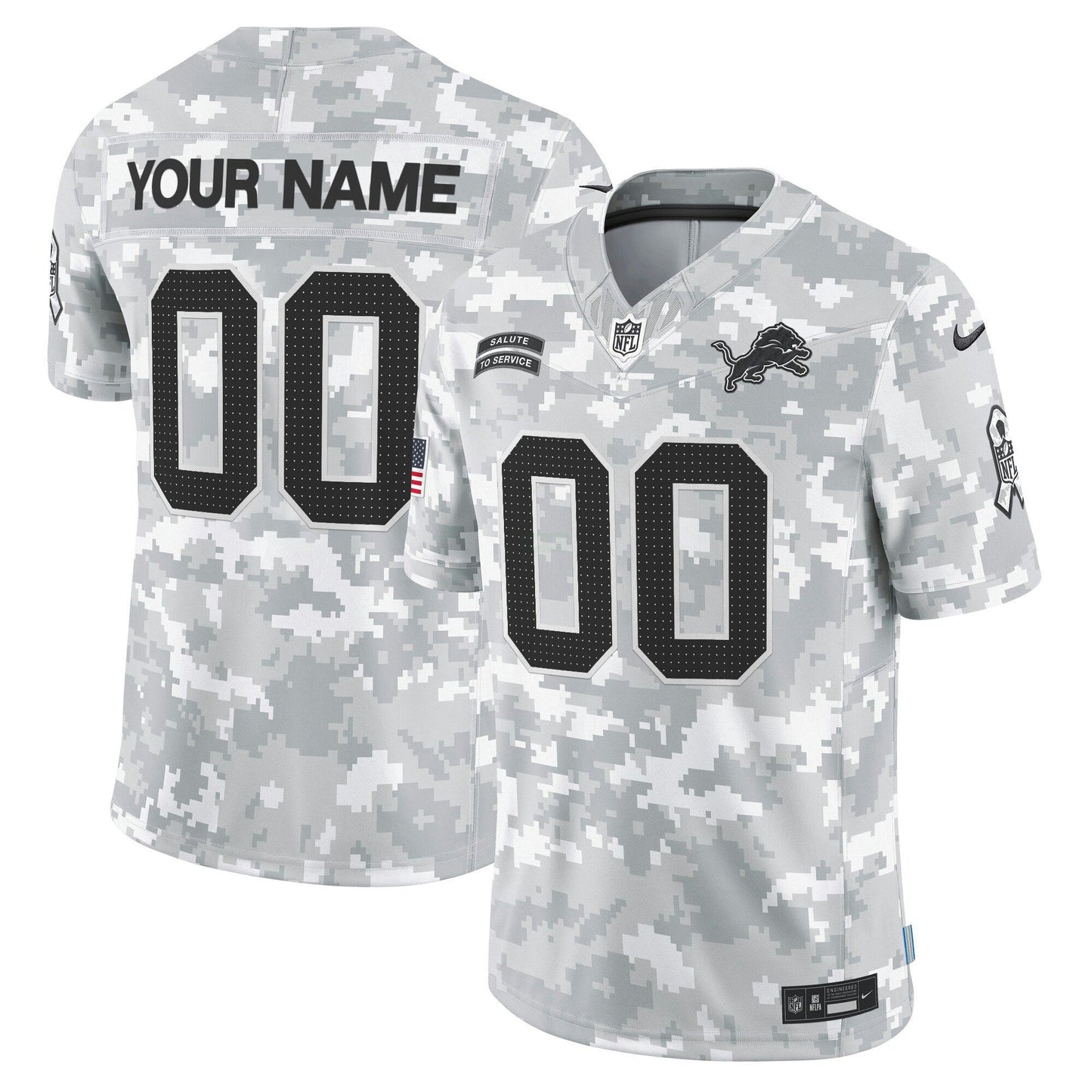 Camisa NFL Detroit 2024 Salute to Service Vapor Limited Jersey – Arctic Camo - Custom