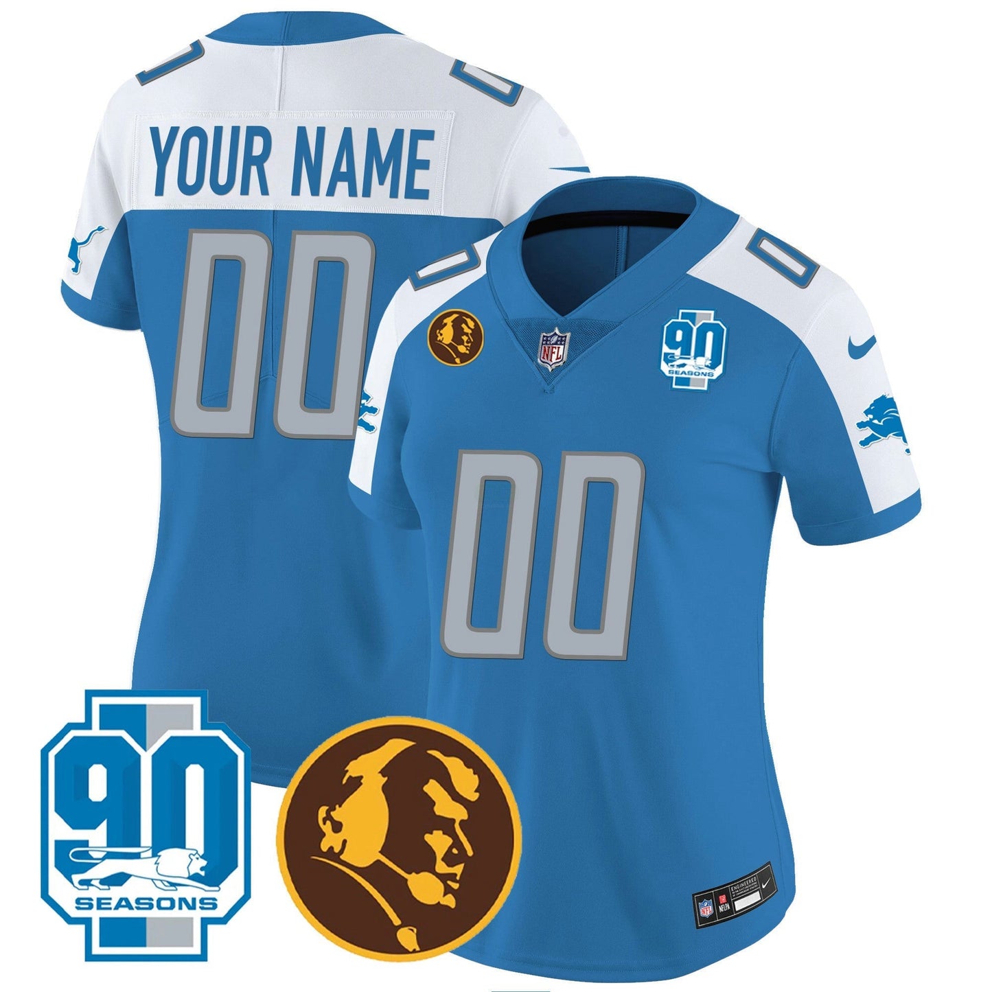 Camisa NFL Detroit 90th & John Madden Patch Jersey
