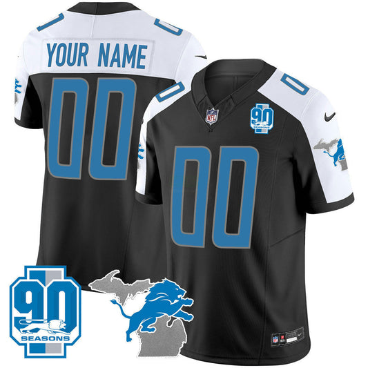 Camisa NFL Detroit 90th Year & Michigan Patch Custom Vapor Jersey