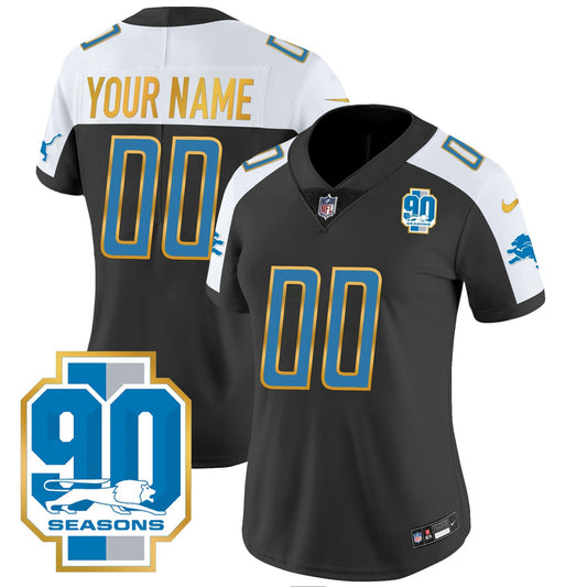 Camisa NFL Detroit 90th Year Patch Dourada Trim Jersey