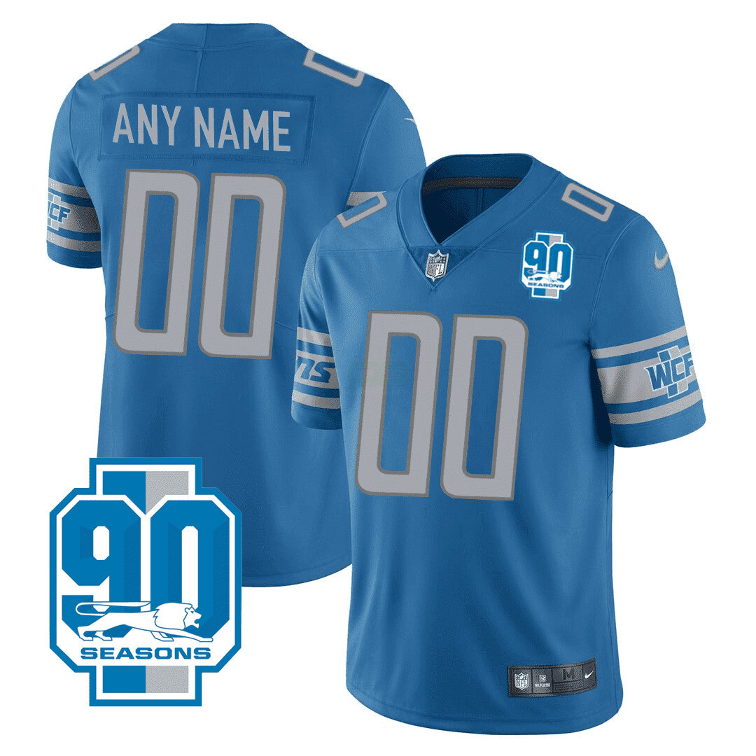 Camisa NFL Detroit Lions Detroit 90th Year Patch Jersey - Preta Alternativa