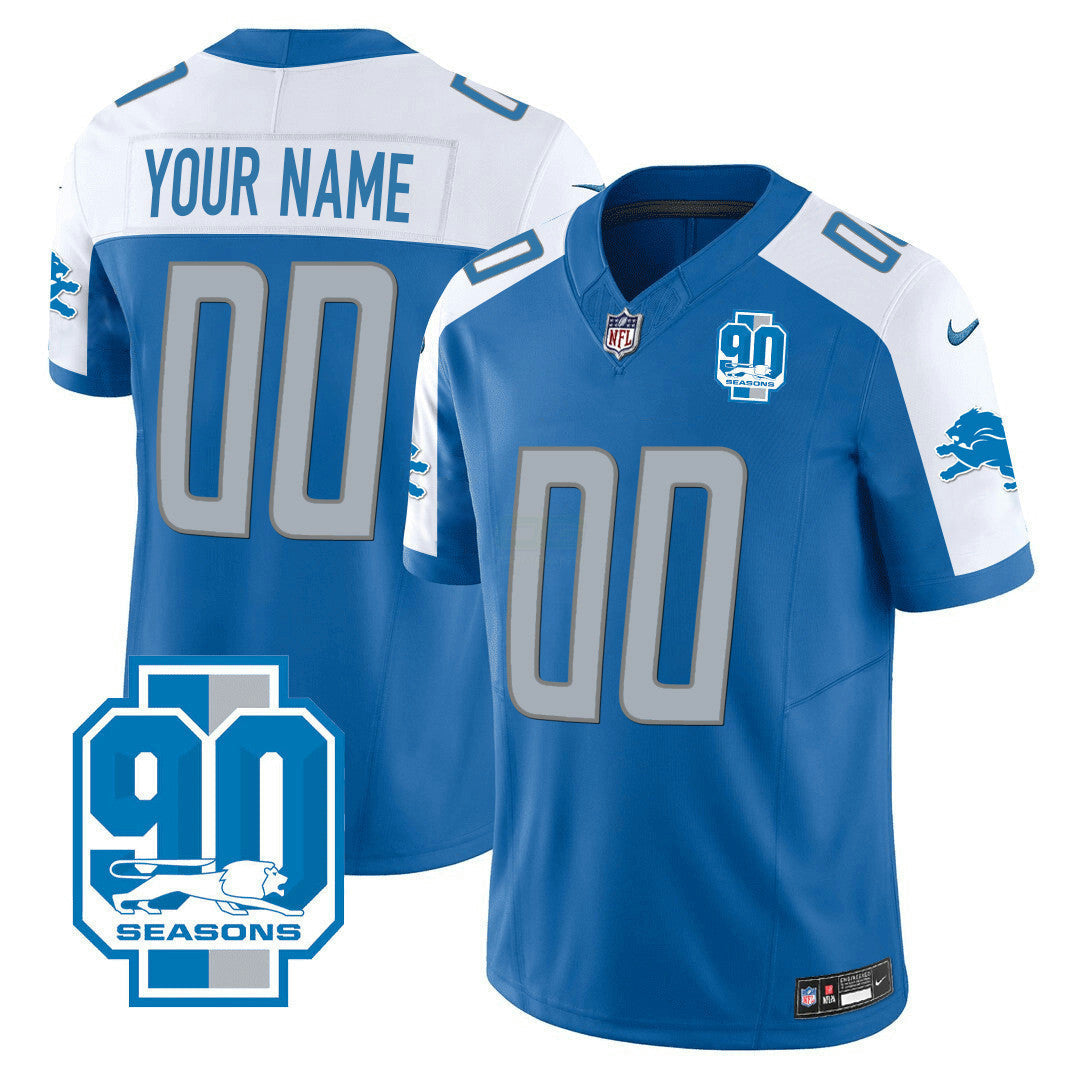 Camisa NFL Detroit Lions Detroit 90th Year Patch Jersey - Preta Alternativa