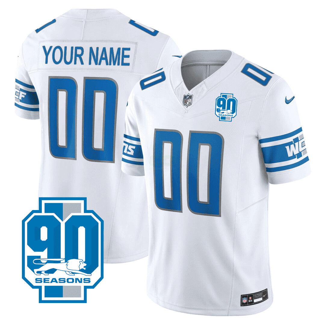 Camisa NFL Detroit Lions Detroit 90th Year Patch Jersey - Preta Alternativa