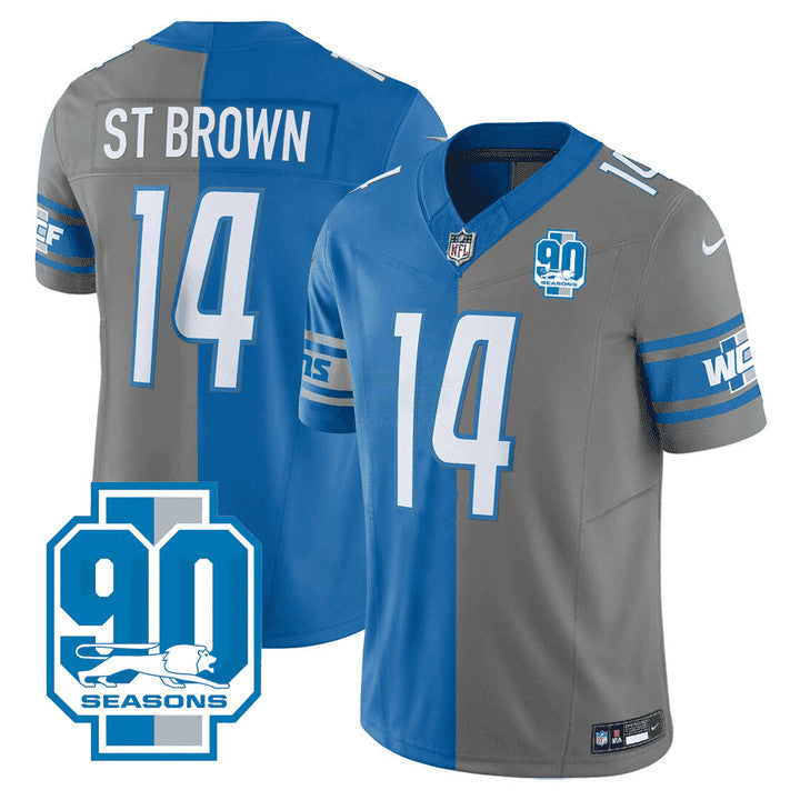 Camisa NFL Detroit 90th Year Patch Split Vapor Jersey