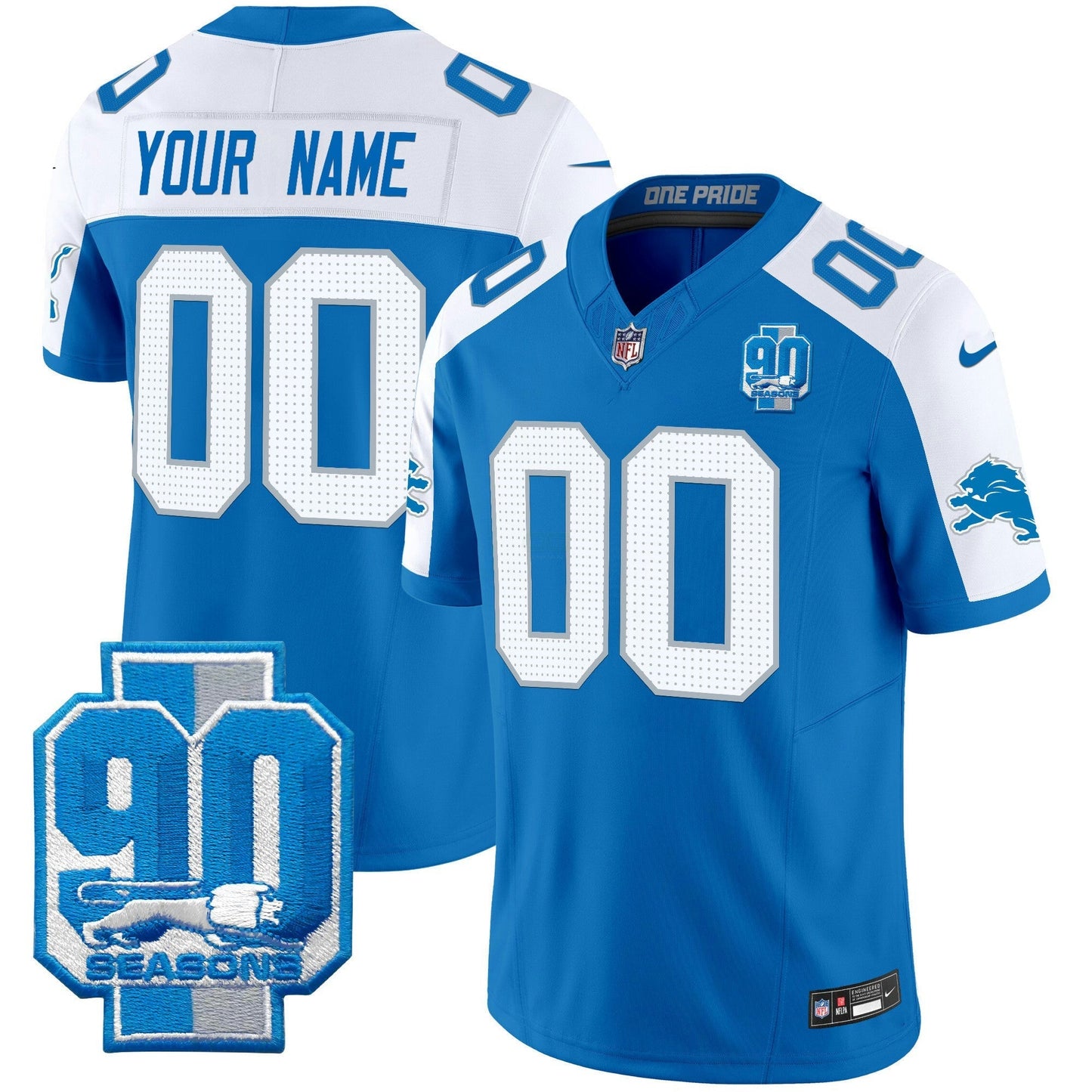 Camisa NFL Detroit 90th Year Patch Vapor Limited Jersey