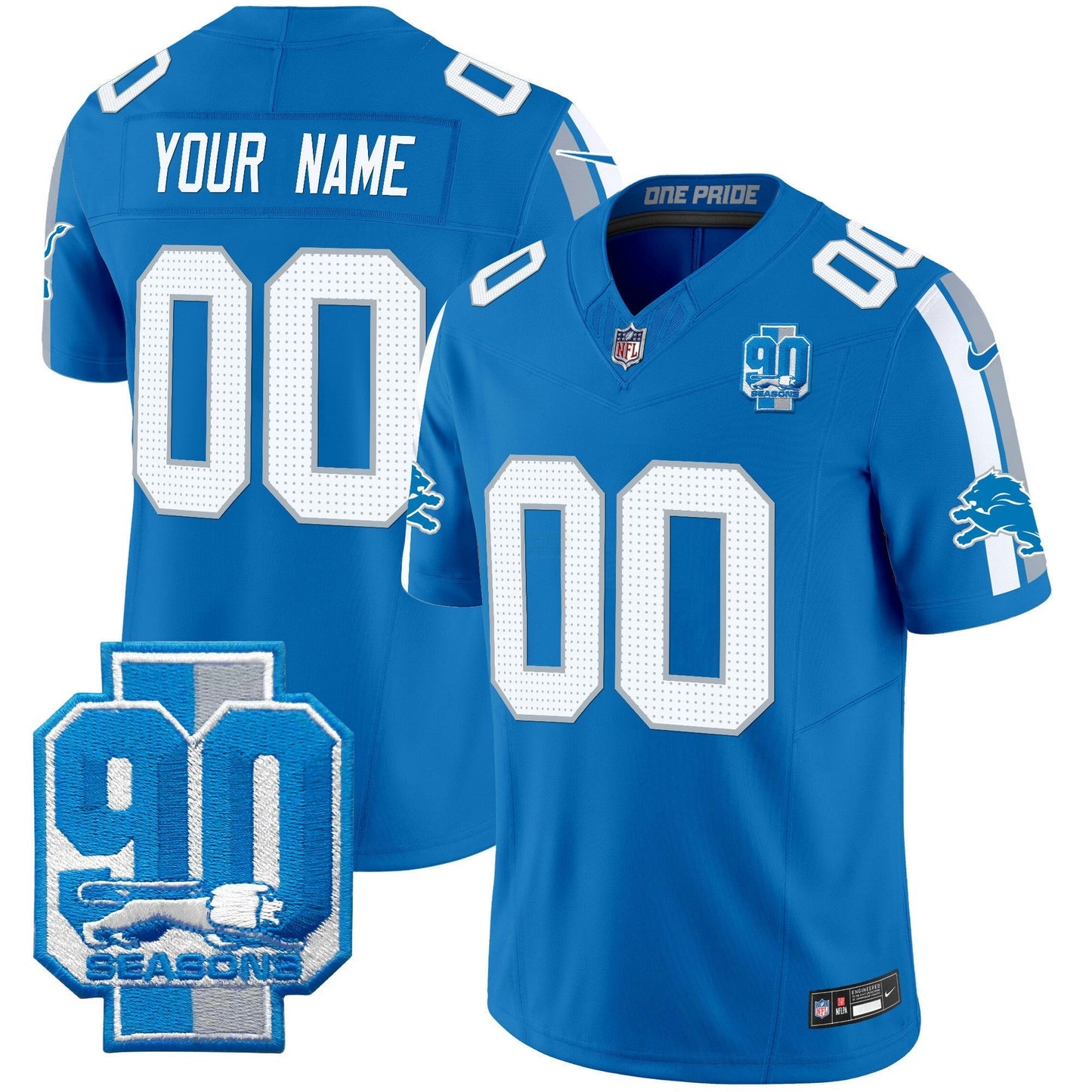 Camisa NFL Detroit 90th Year Patch Vapor Limited Jersey