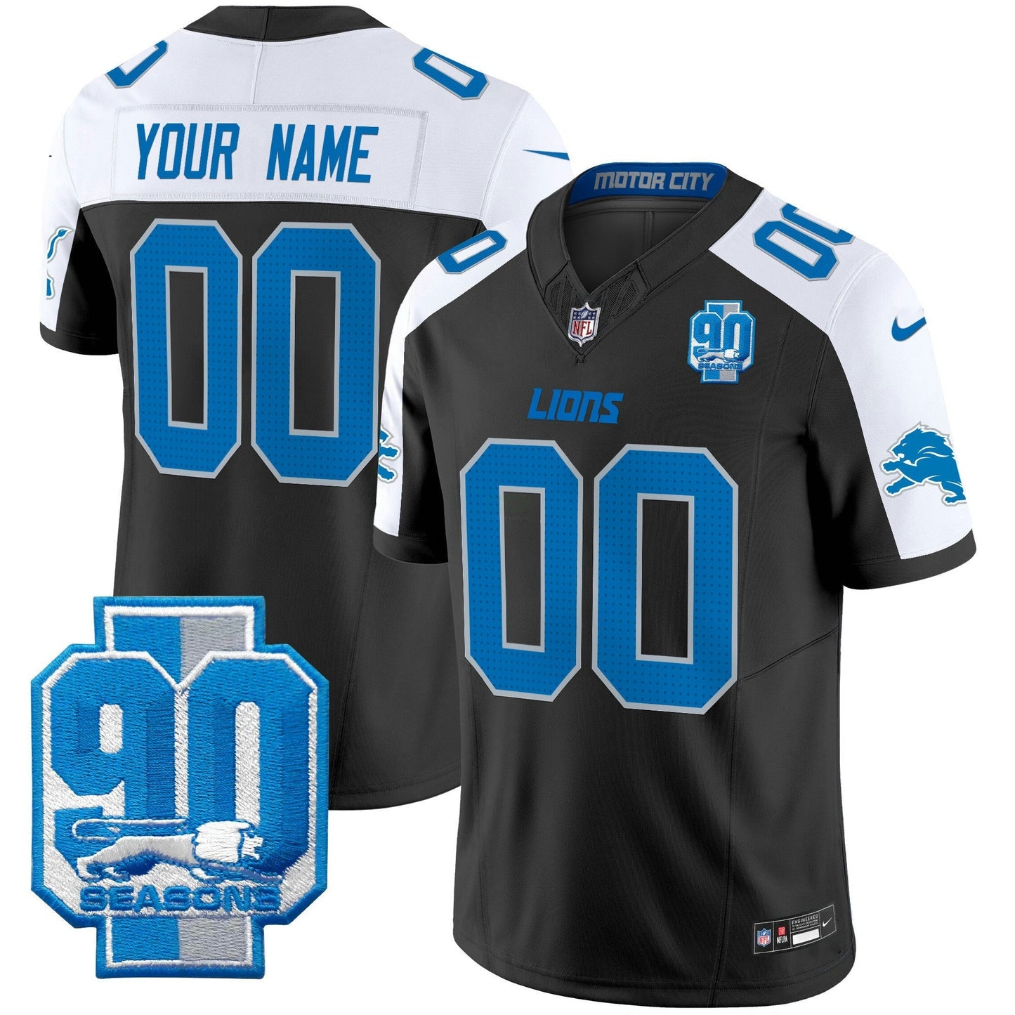 Camisa NFL Detroit 90th Year Patch Vapor Limited Jersey