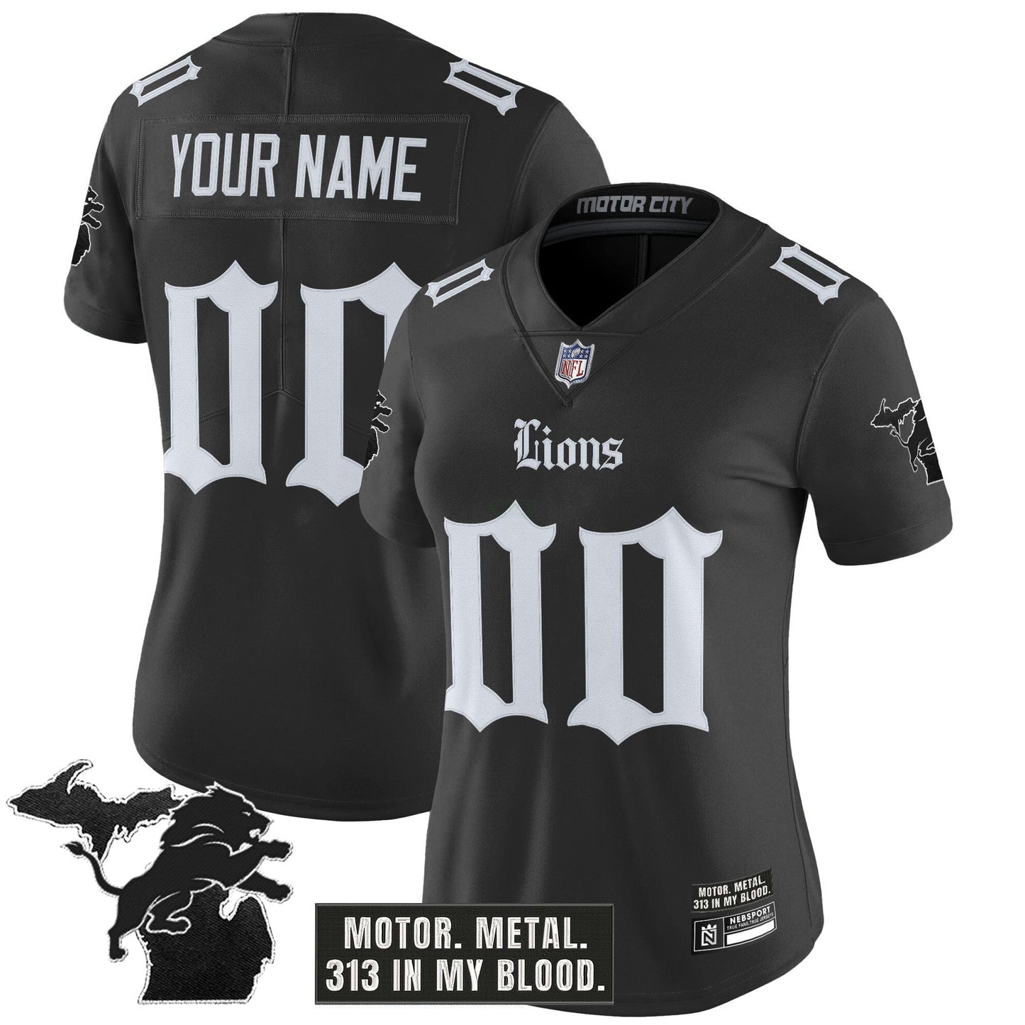 Camisa NFL Detroit ‘Gothic Motor Grit Edition’ Vapor Limited Jersey