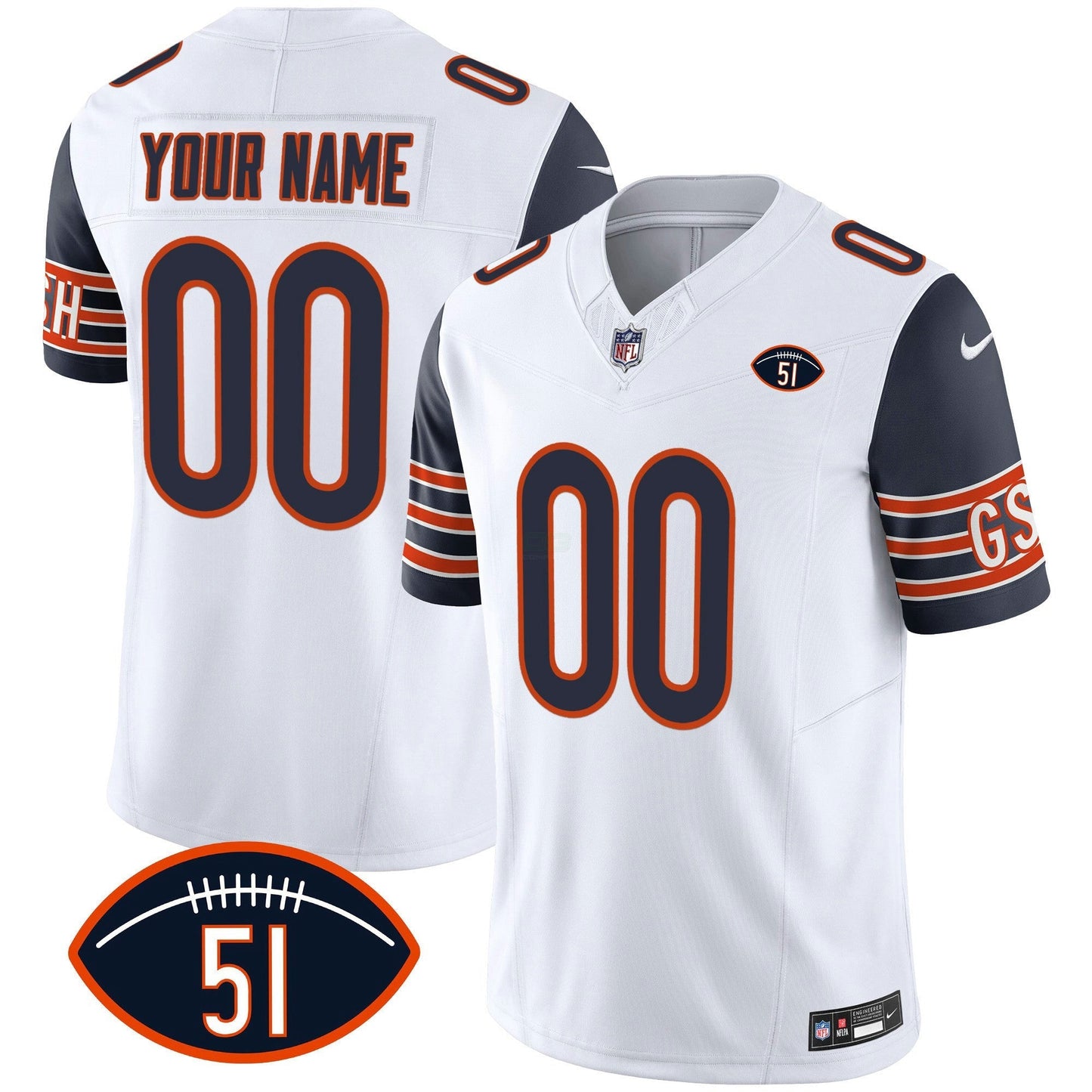 Camisa NFL Dick Butkus Patch GSH Vapor Jersey