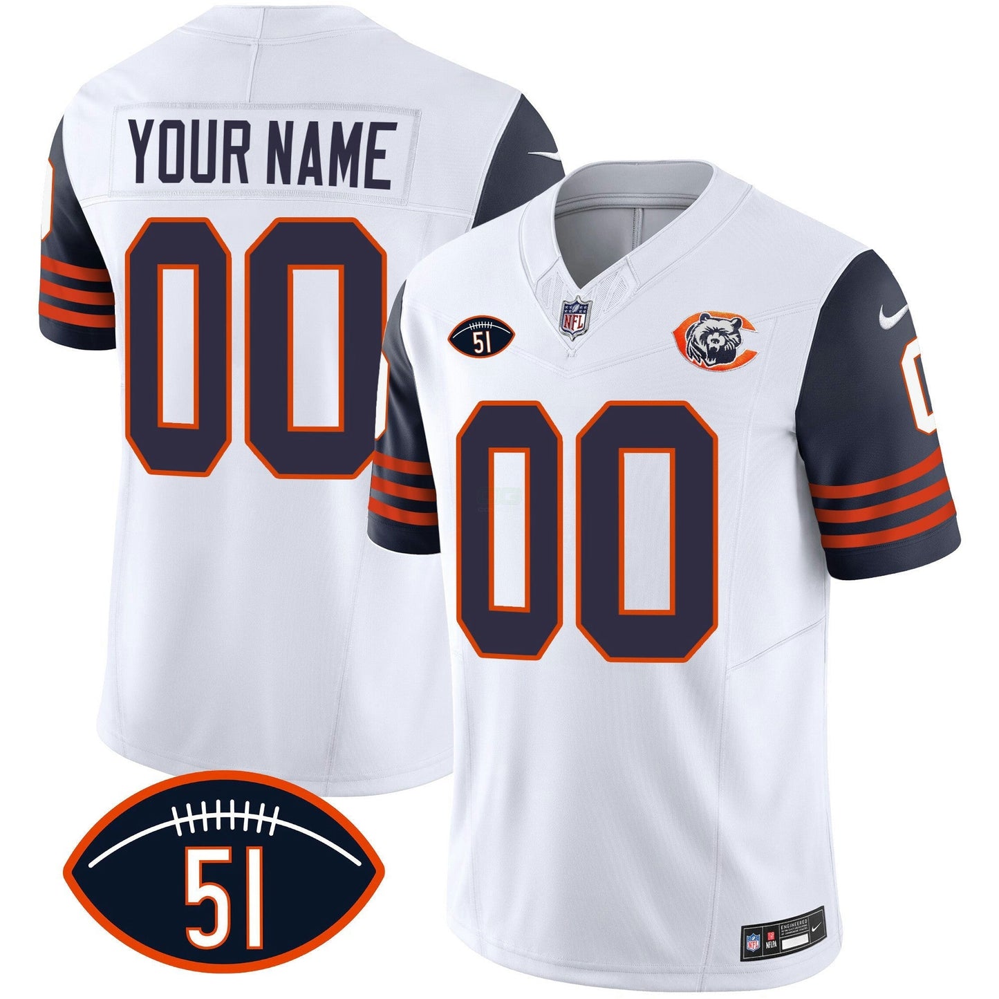 Camisa NFL Dick Butkus Patch Throwback Vapor Jersey