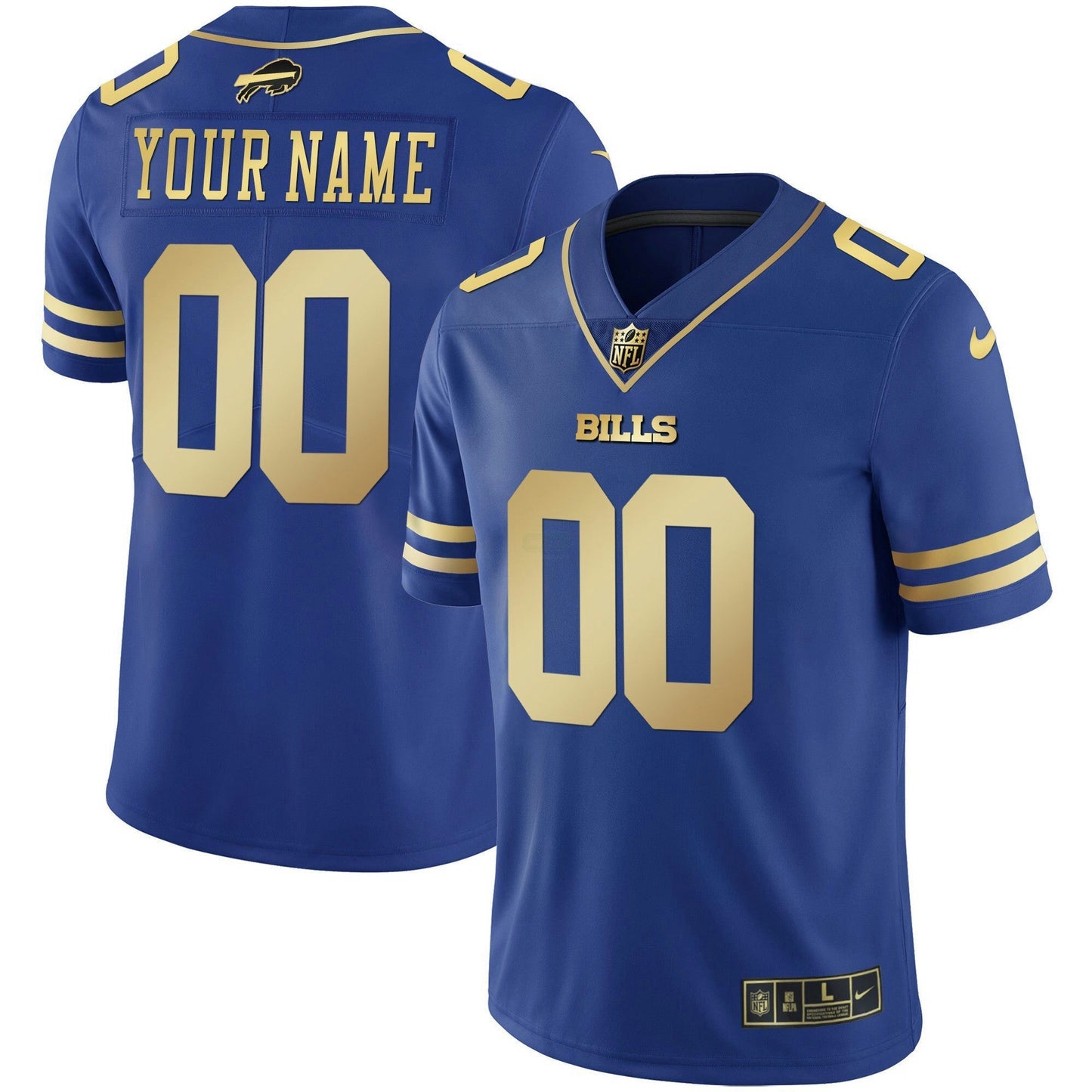 Camisa NFL Dourada and Split Custom Name and Number