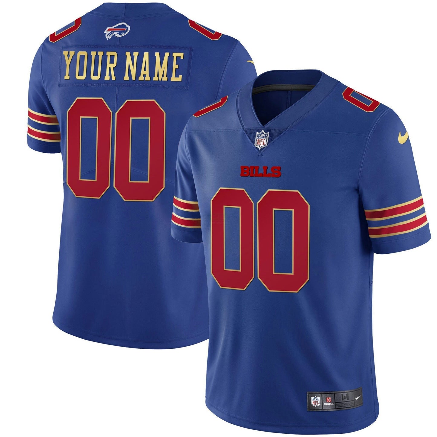 Camisa NFL Dourada and Split Custom Name and Number