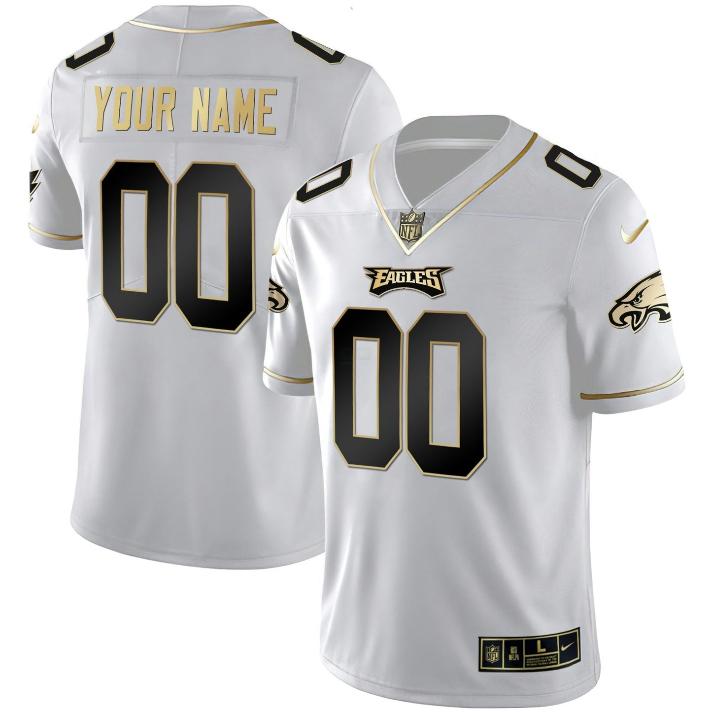 Camisa NFL Dourada & Split Custom Name and Number