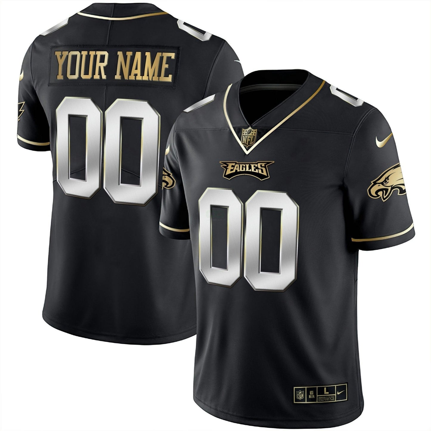Camisa NFL Dourada & Split Custom Name and Number