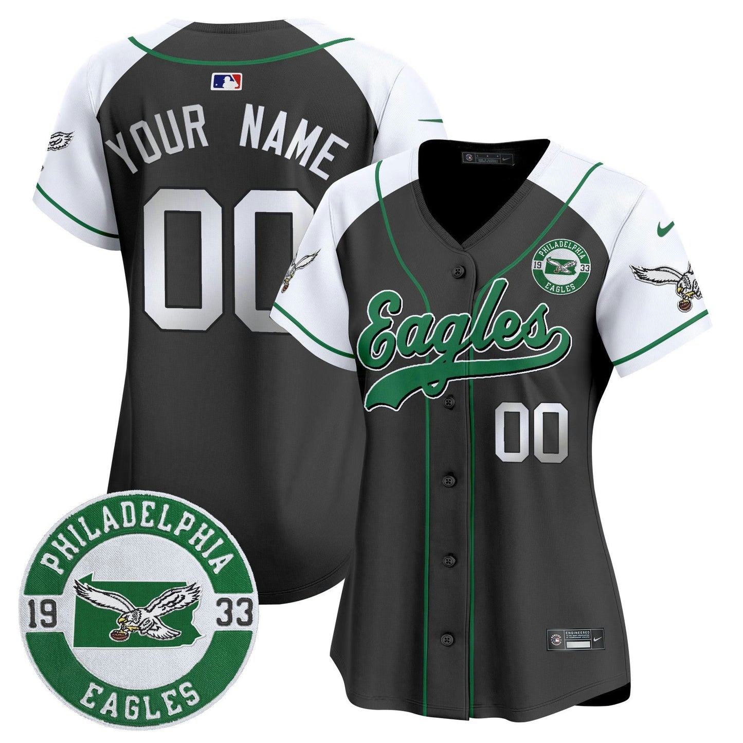 Camisa NFL Est. 1933 Patch Patch Kelly Green Vapor Jersey