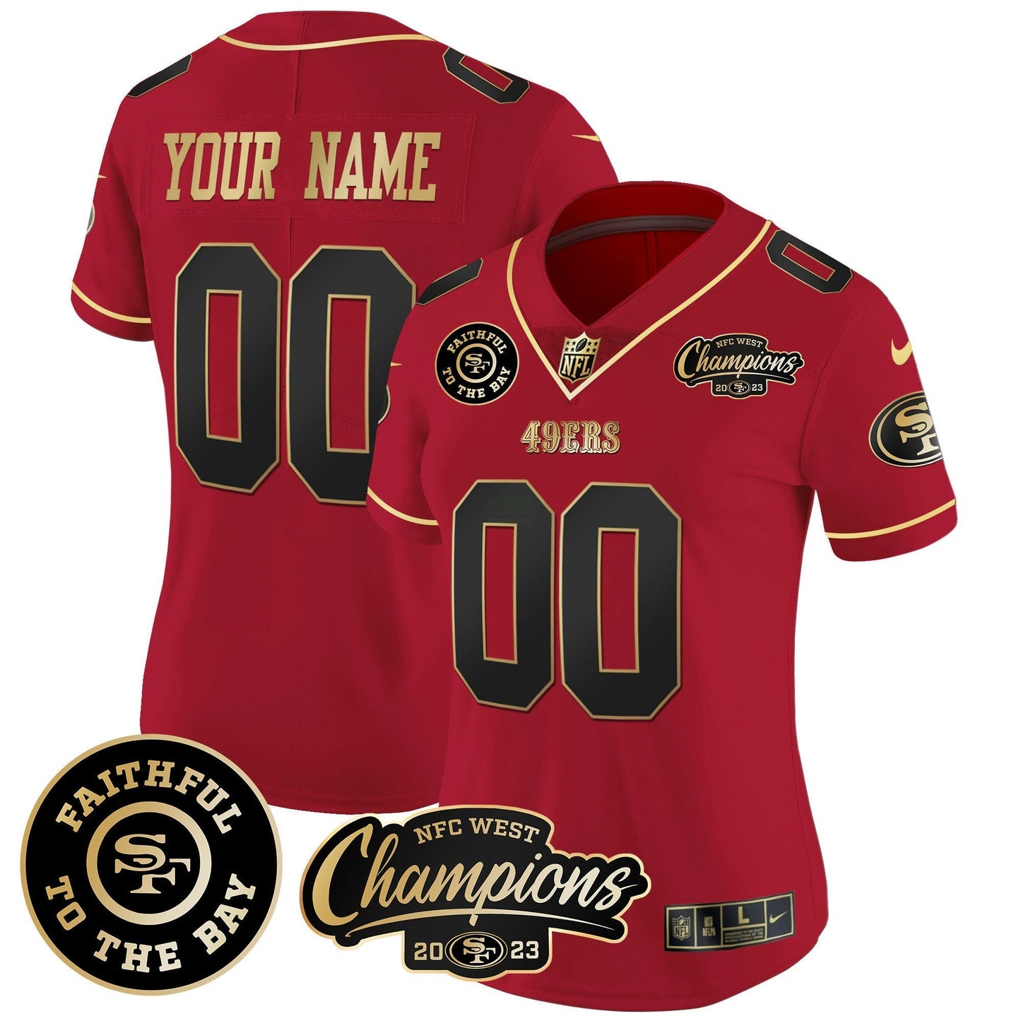 Camisa NFL Faithful & 2023 NFC West Champions Patch Vapor Jersey