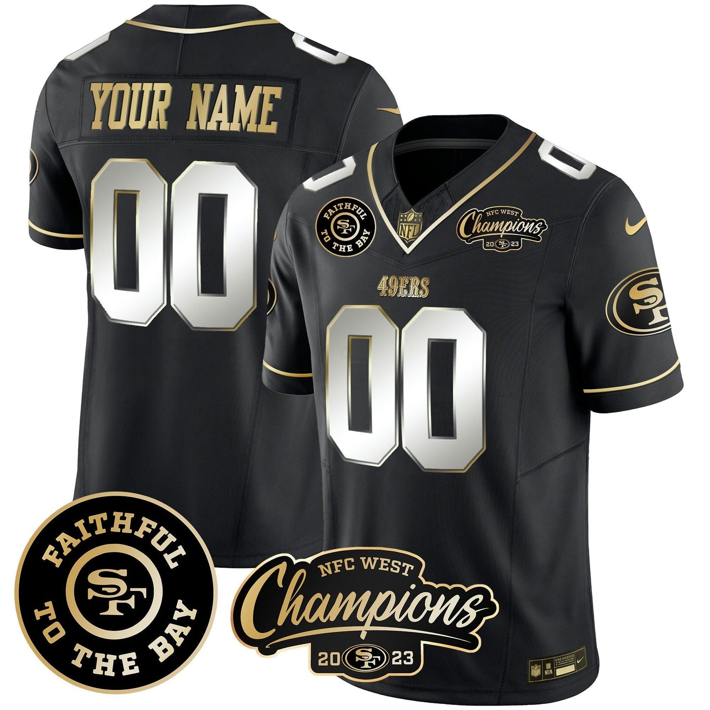 Camisa NFL Faithful & 2023 NFC West Champions Patch Vapor Jersey