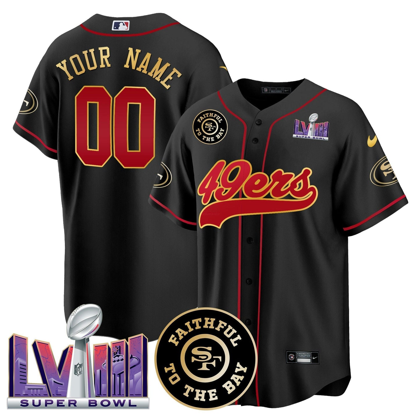 Camisa NFL Faithful & Super Bowl LVIII Patch Jersey
