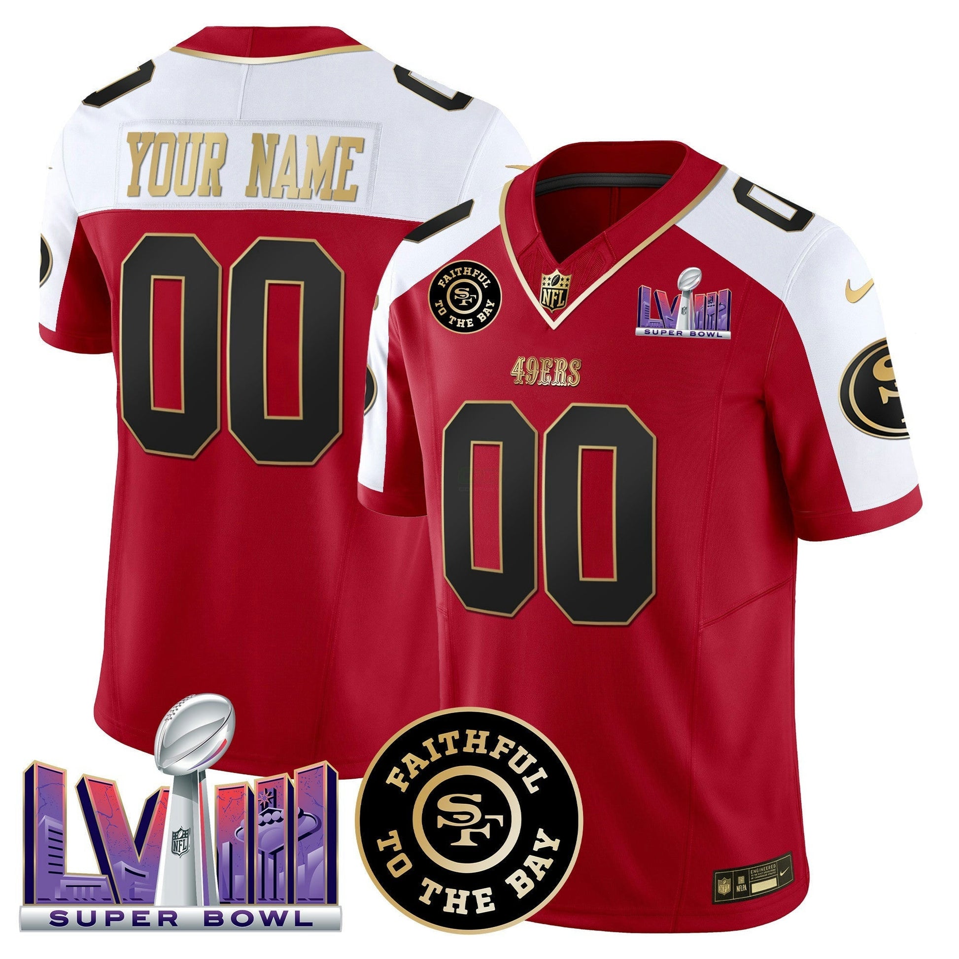 Camisa NFL Faithful & Super Bowl LVIII Patch Vapor Jersey