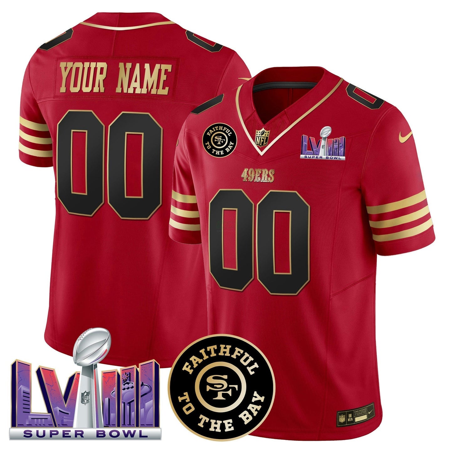 Camisa NFL Faithful & Super Bowl LVIII Patch Vapor Jersey