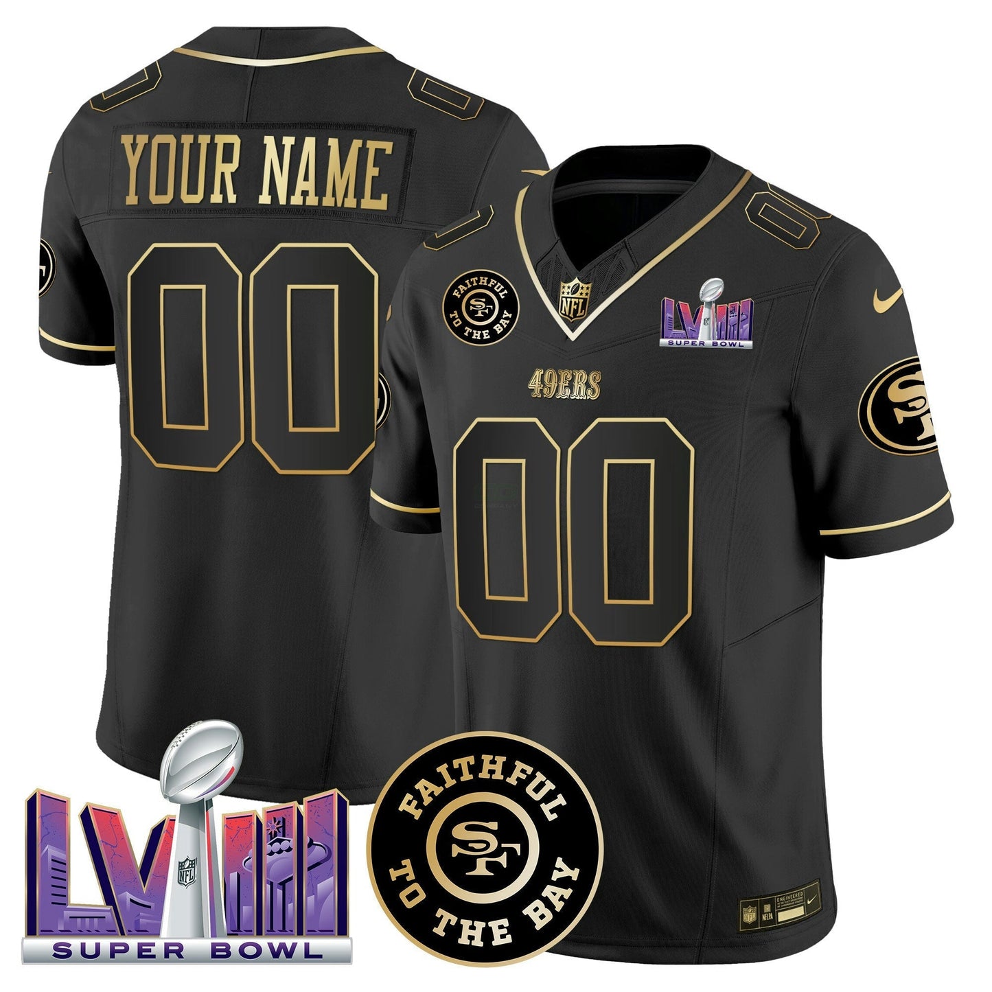Camisa NFL Faithful & Super Bowl LVIII Patch Vapor Jersey V2