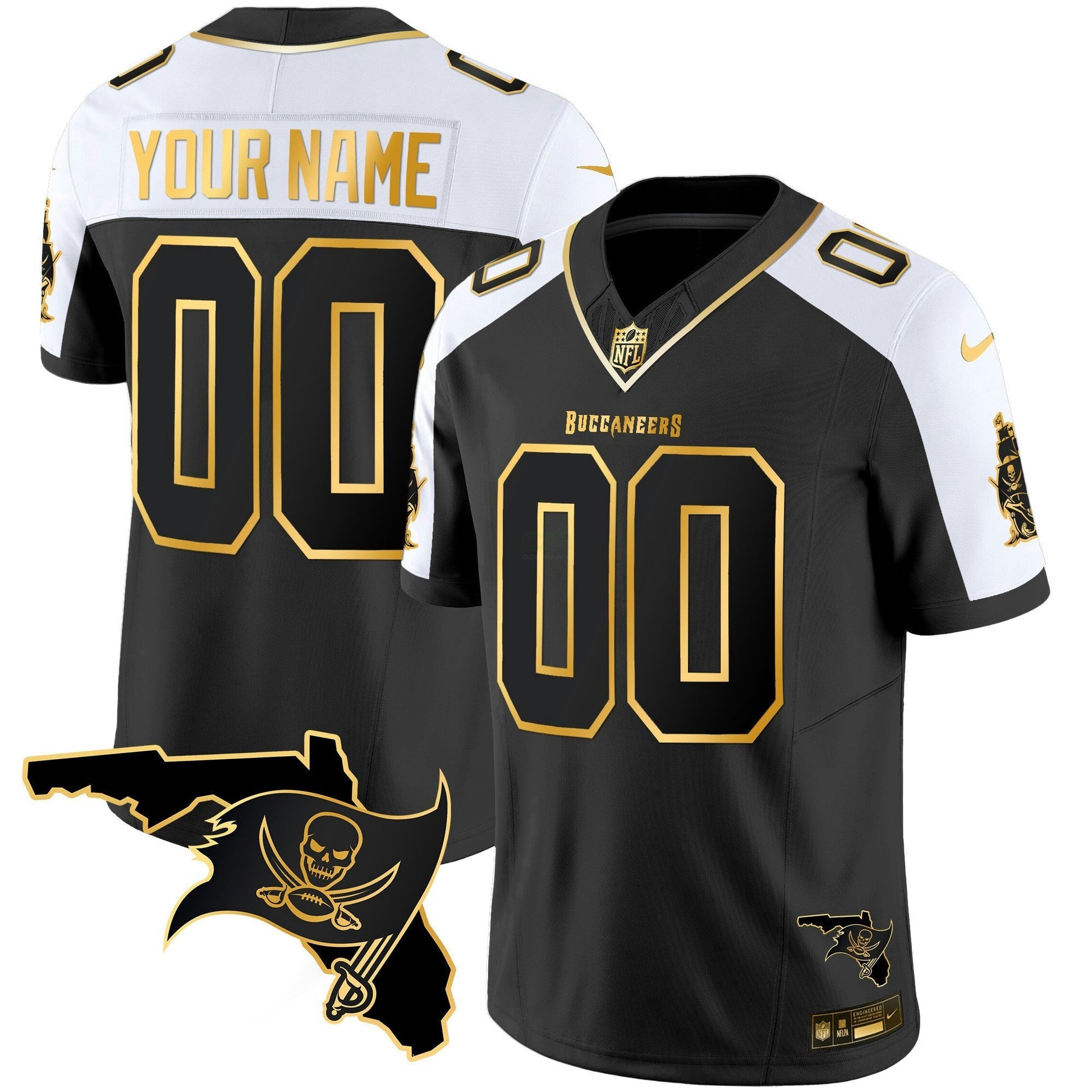 Camisa NFL Florida Patch Vapor Dourada Jersey