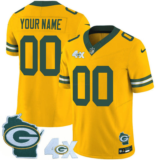 Camisa NFL Green Bay 4x Champs & Home Patch Vapor Jersey