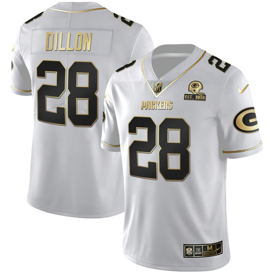 Camisa NFL Green Bay Branca Dourada Jersey Est 1919 Patch