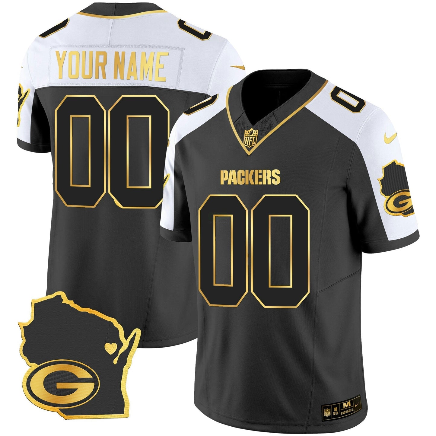 Camisa NFL Home Patch Dourada Vapor Jersey V2