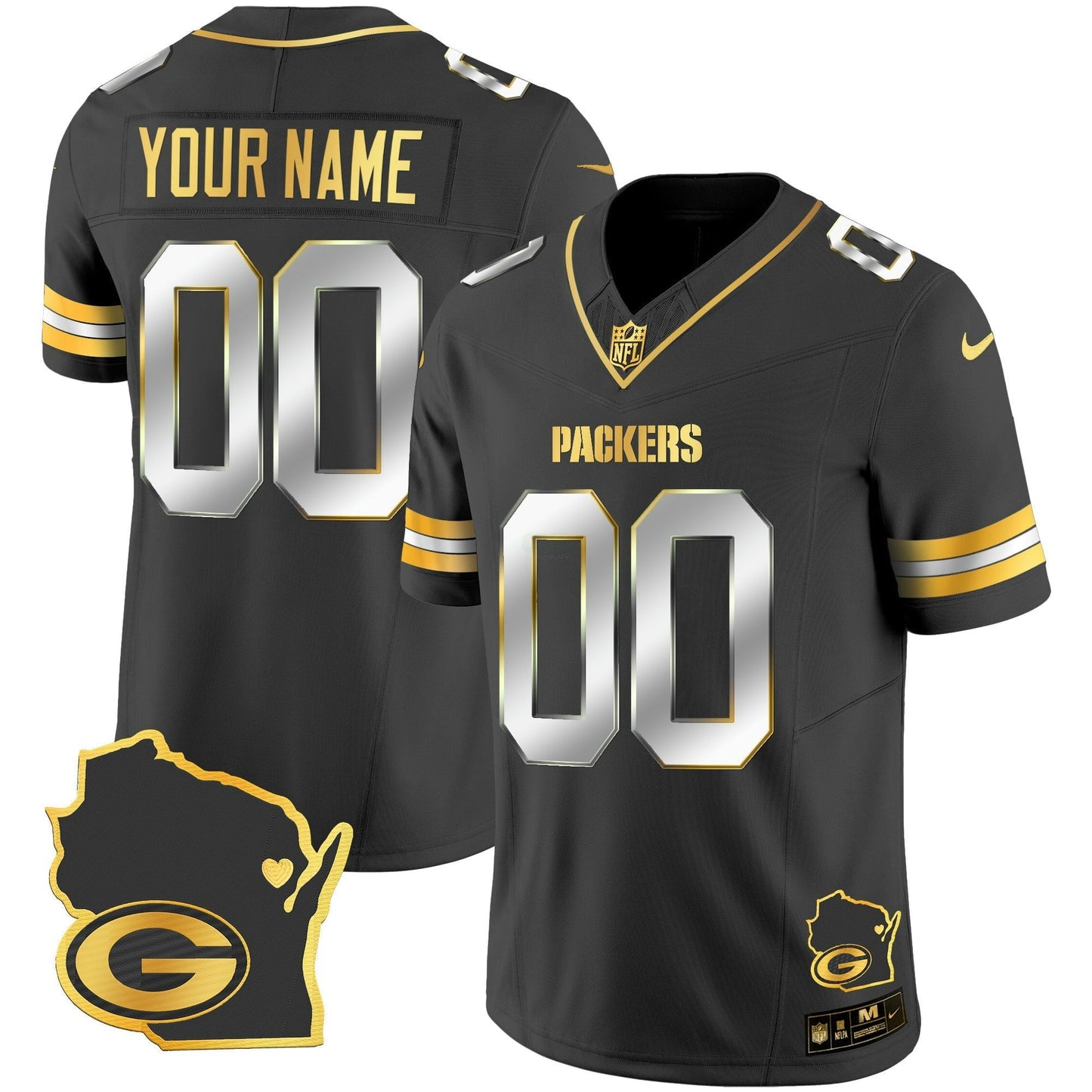 Camisa NFL Home Patch Dourada Vapor Jersey V2