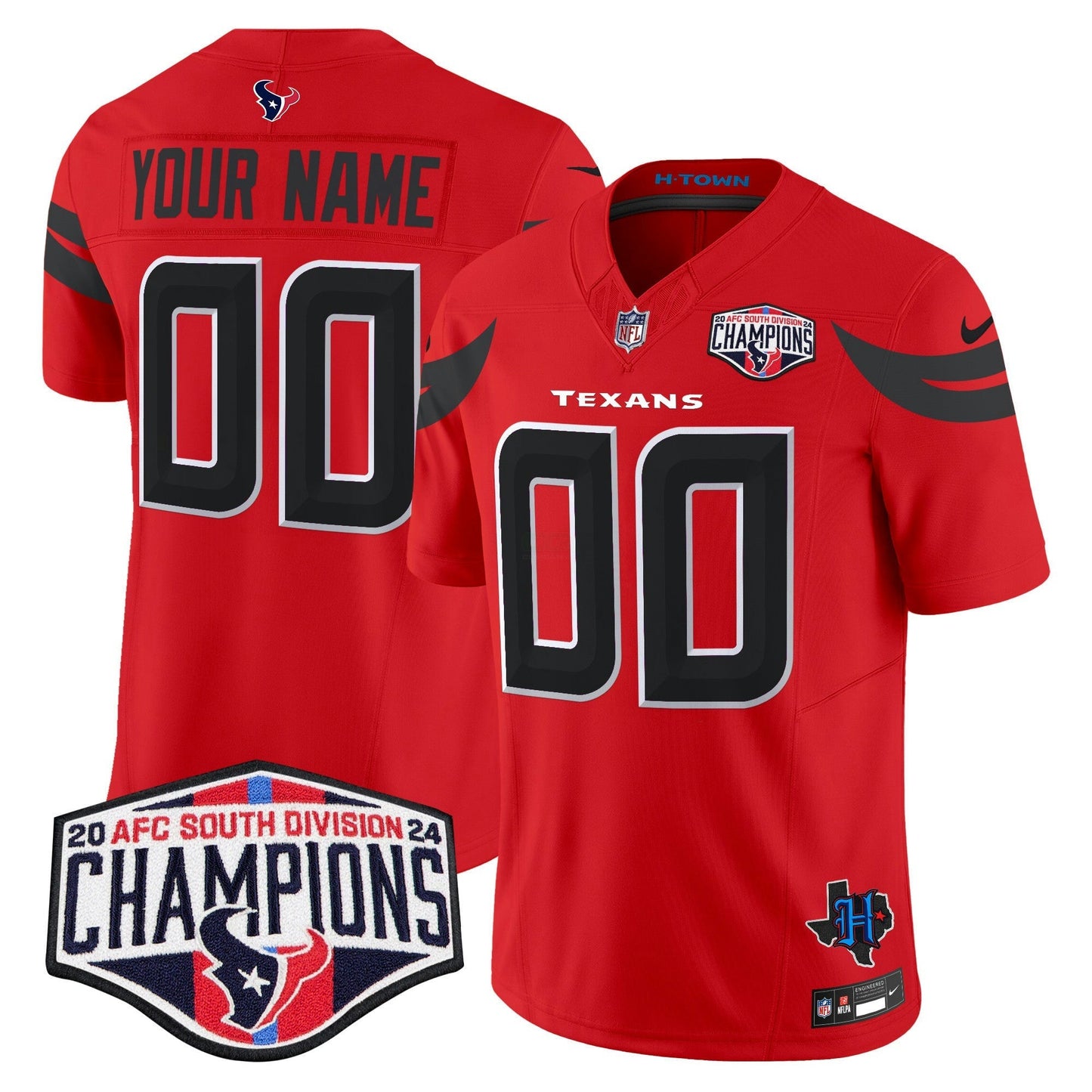 Camisa NFL Houston 2024 AFC South Division Champions Patch Vapor Limited Jersey
