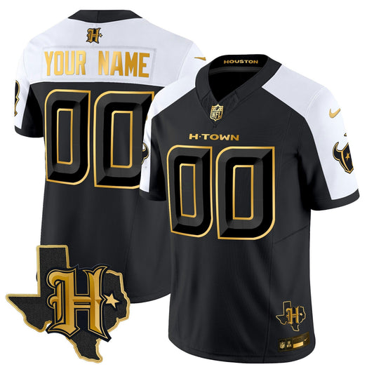 Camisa NFL Houston 2024 Texas Patch Dourada Vapor Limited Jersey