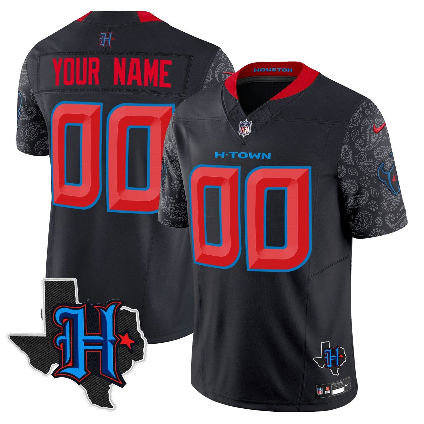 Camisa NFL Houston 2024 Texas Patch Vapor Limited Jersey V4